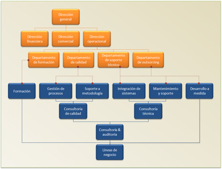 Estructura organizacional de Nayade Group Solutions